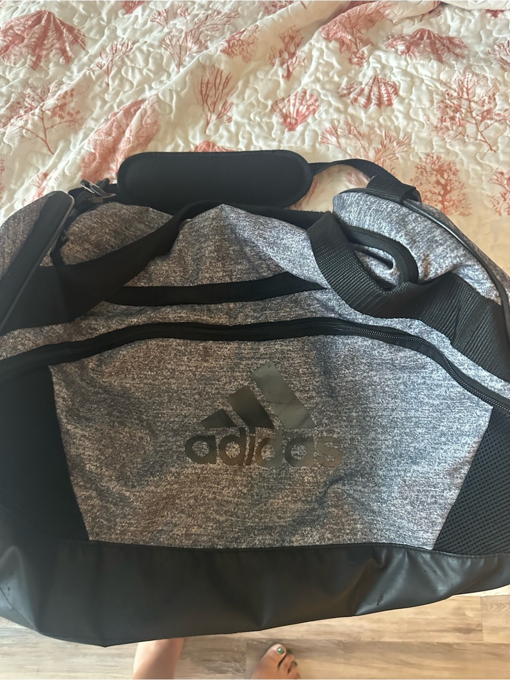 adidas Gray Heather & Black Men’s Duffel Bag